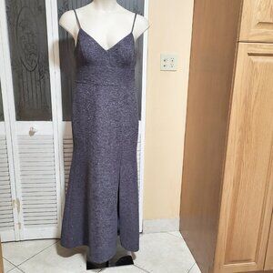ELIZA J Ladies Beautiful Gray Glitter Spaghetti Strap Full-Length Formal Dress